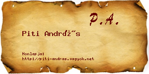 Piti András névjegykártya